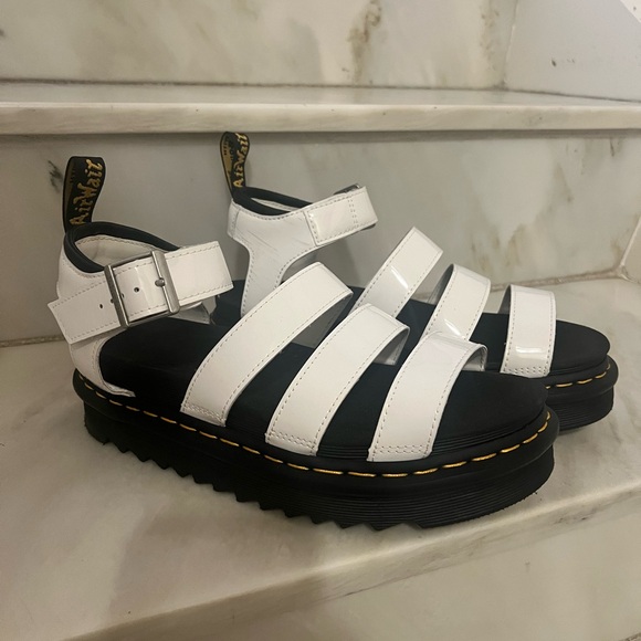 Dr. Martens Blaire Sandals Patent White - Picture 2 of 5